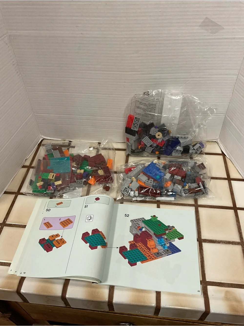 LEGO Minecraft Ruined Portal Playset - Green, Blue, Purple, Red